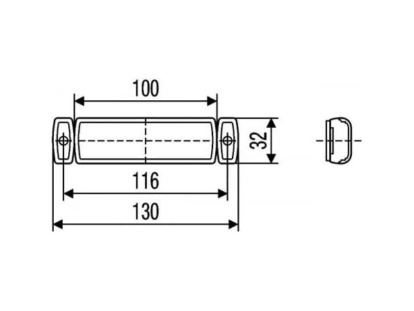 Hella 2PS 008 645-001, LED, Gult, 24 V, 0.05 A, Tyskland, 130 mm