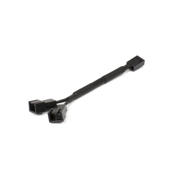 Phanteks - Viftestrømsplitter - 3 pin internstr (hann) til 3 pin internstr (hunn) - 11 cm - svart