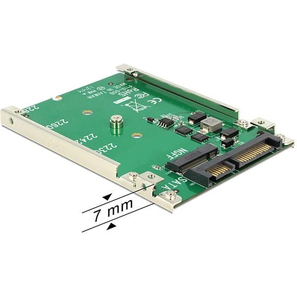 DeLOCK 62544, SATA, M.2, Vihreä, 100 mm, 70 mm, 7 mm
