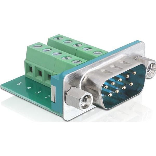 DeLOCK Sub-D 9-p M, 9-p D-Sub M, Vihreä, Hopea, 1 kpl