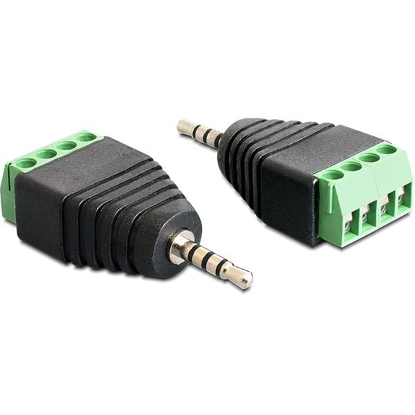 DeLOCK 65454, 2.5mm, 4pin, Musta, Vihreä