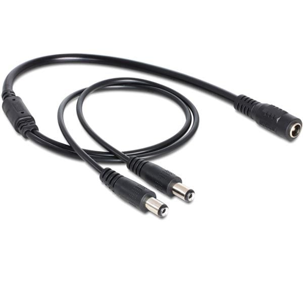 Delock - Strøm-splitter - DC jackstik 5,5 x 2,1 mm (han) til DC jackstik 5,5 x 2,1 mm (hun) - 50 cm