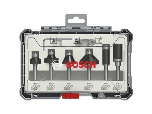 Bosch - Fresekutter - for tre, bløtt tre, løvtre - 6 deler - heksagonal - lengde: 56 mm, 51 mm, 54 mm, 65 mm, 55 mm