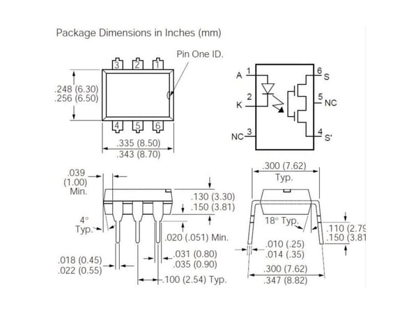 Vishay Semiconductor relä LH1540AT 60 mA, 150 mA 1 st