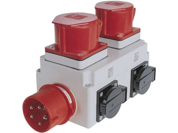 Holzmann ALA1_400V, Sort, Grå, Rød, 2 AC-utganger, 230 - 400 V, 16 A, 11000 W, 123 mm