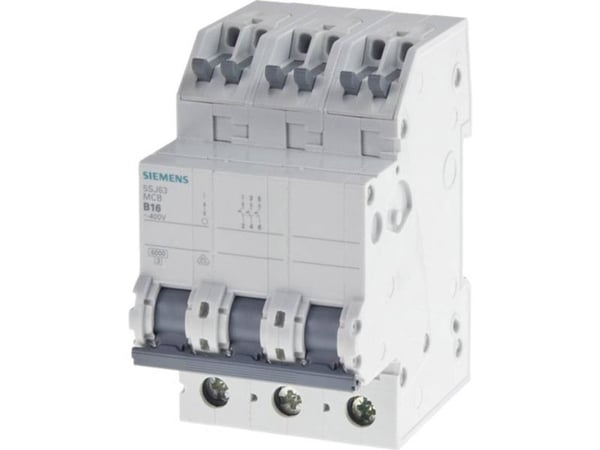 Siemensin katkaisija B16 A 3-napainen pistotulppaliitin (5SJ63166KS)