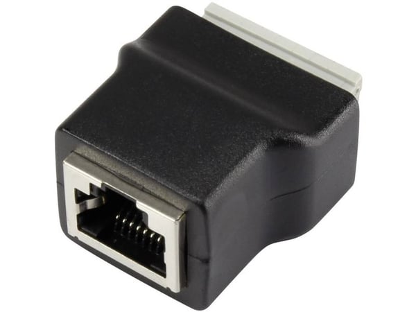 TRU COMPONENTS LT-RJSTA RJ45-liitin pistokkeella 1243970 Liitin, uppoasennettava pystysuora Musta 1 kpl