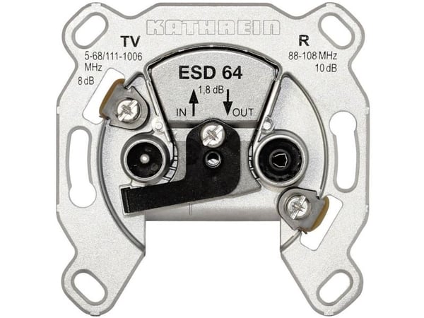 KATHREIN ESD 64 - TV/Satelliitti/Radio-antennipistokemekanismi - IEC ( naaras ), IEC ( uros ) - 1 TV-pistorasia, 1 radiopistorasia