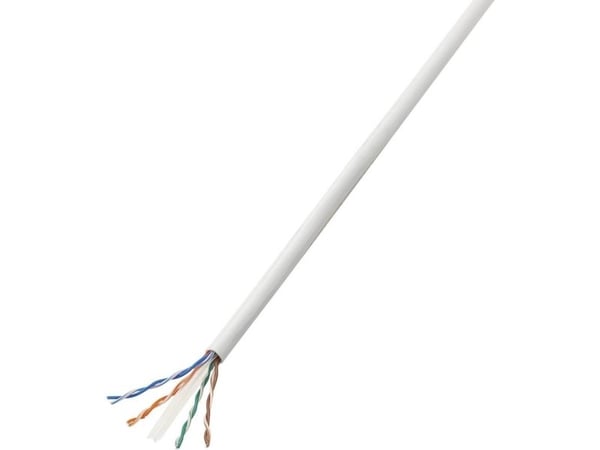 TRU COMPONENTS nettverkskabel CAT 6 U/UTP 4 x 2 x 0,27 mm² hvit 25 m