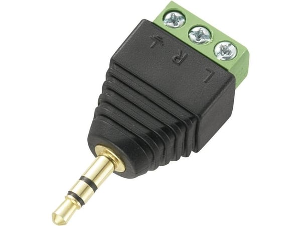 TRU COMPONENTS Jackplugg 3,5 mm jack, rett Pin-antall: 3 Stereo Svart 1 stk