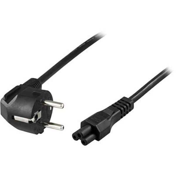 DELTACO - Strømkabel - CEE 7/7 (han) vinklet til IEC 60320 C5 lige - AC 250 V - 2.5 A - 20 cm - lajiteltu