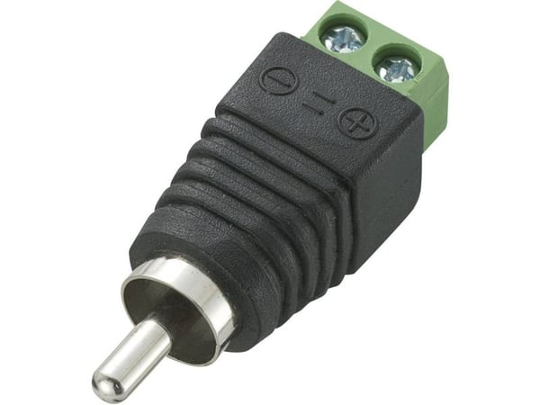 TRU COMPONENTS 735875 Cinch-kontakt, rett plugger: 2 svart, 1 stk