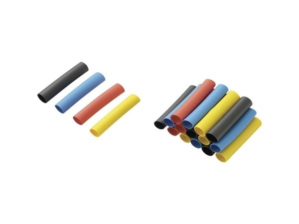 TRU COMPONENTS 1571321 Krympeslangesortiment Flerfarvet 6,40 mm 3,20 mm Krympningshastighed:2:1 20 stk