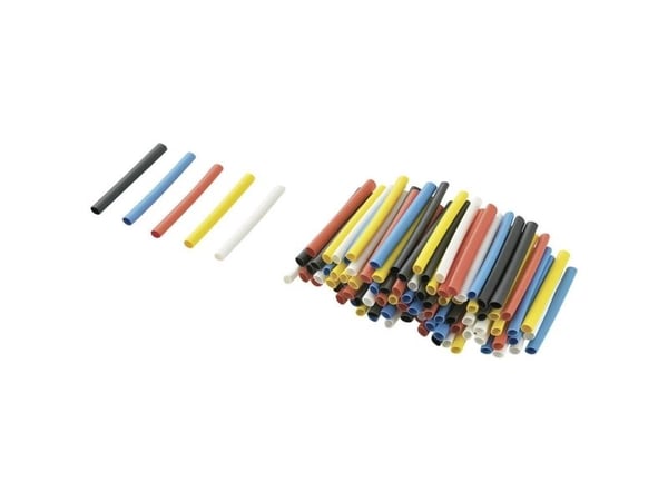 TRU COMPONENTS 1571319 Krympeslangesortiment Flerfarvet 2,40 mm 1,20 mm Krympningshastighed:2:1 125 stk