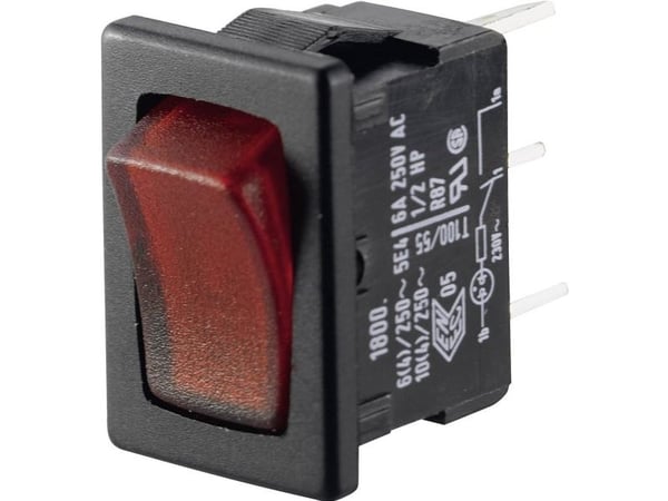 Marquardt 1800.1104 Keinukytkin 01800.1104-02 250 V/AC 6 A 1 x Off/On IP40 Klikkaava 1 kpl