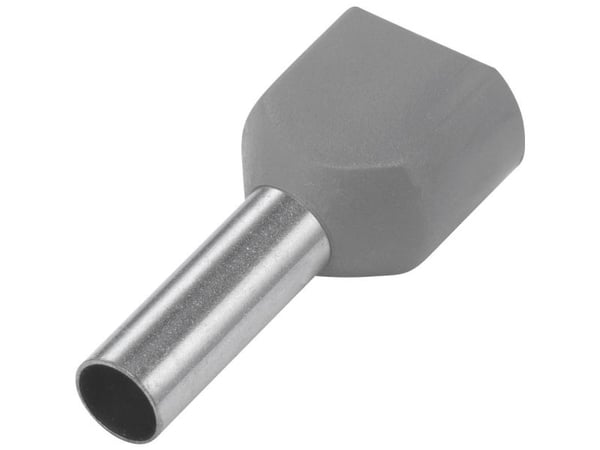 TRU COMPONENTS 1091315 Kaksoiskaapelikengät 4 mm² Osittain eristetty Harmaa 100 kpl