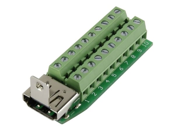 TRU COMPONENTS 1229327 HDMI-kontakt for horisontal innbygging, poltall: 20 sølv (1 stk)