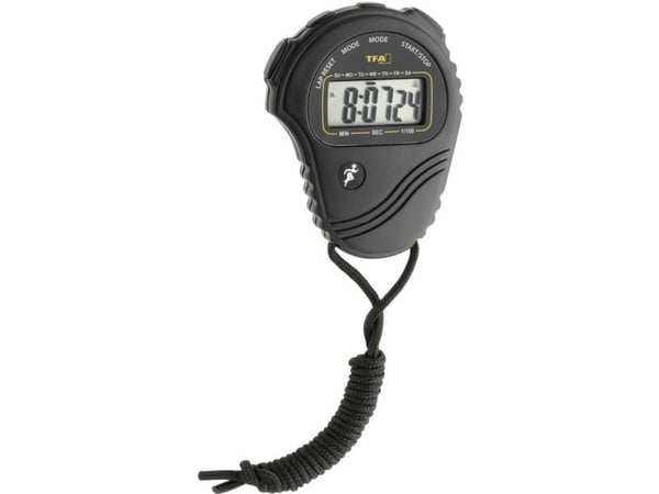 TFA-Dostmann 38.2029, Musta, Muovi, LCD-kellotaulu, LR44