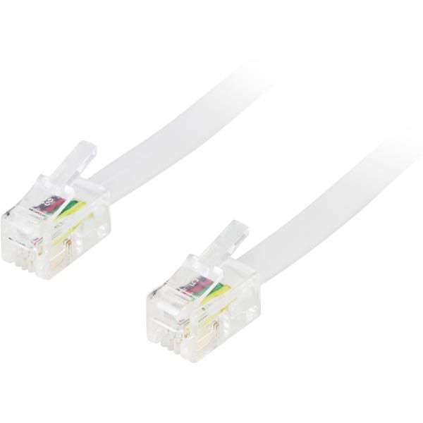 DELTACO modulär kabel 4P4C(RJ9/RJ10/RJ22) 3m, vit