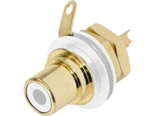 Rean AV NYS367-9 Cinch-kontakt flensetilkobling, 2 poler hvit 1 stk
