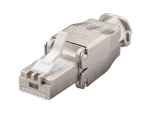 TRU COMPONENTS CAT 6a RJ45-pistokeliitäntä, työkaluton 1610346 Pistoke, suora napaluku (RJ) 8P8C 1 kpl