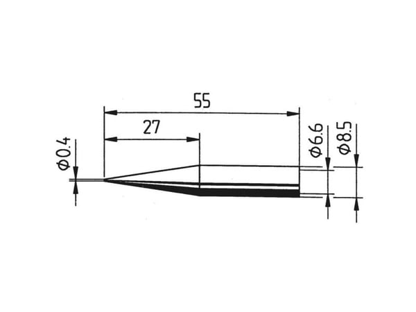 Ersa 842 UD LF lödspets, blyertsspets, förlängd 0,4 mm (1 st)