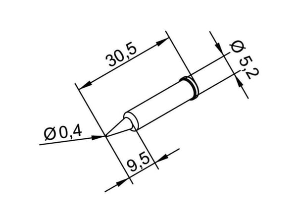 ERSA loddespiss 102 PD LF 04 blyantform 0,4 mm (1 stk)