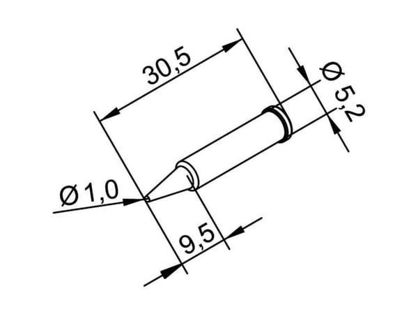 ERSA 102 PD LF 10 loddespiss blyantform, spissstørrelse 1 mm, innhold 1 stk