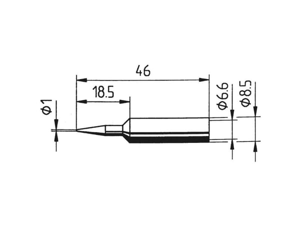 ERSA 0832BDLF loddetipp blyantform, ERSADUR spissstørrelse 1 mm 1 stk