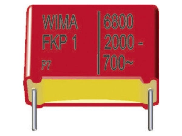 Wima FKP1R03131007D00KSSD 1 stk FKP-filmkondensator med radial ledning 0,1 µF 1250 V/DC 10 % 37,5 mm (L x B x H) 41,5 x 15 x 26 mm