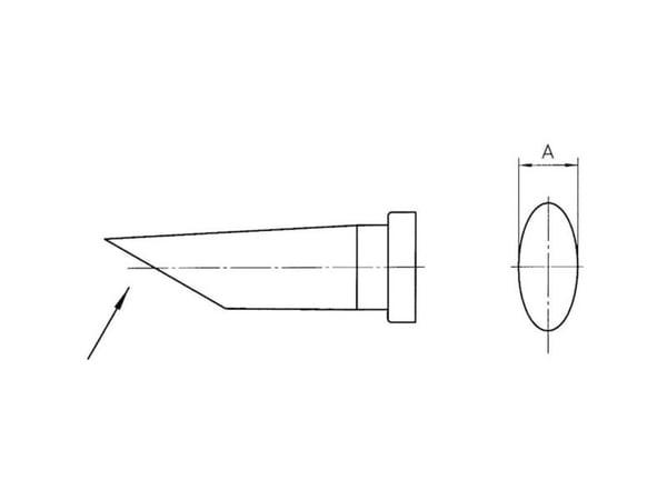 Weller LT-BB loddetupp rund form, lang, skråskåret, spisstørrelse 2,4 mm, 1 stk