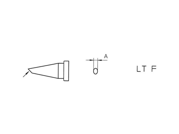 Weller LT-F loddespiss rund, skråskåret spissstørrelse 1,2 mm (1 stk)