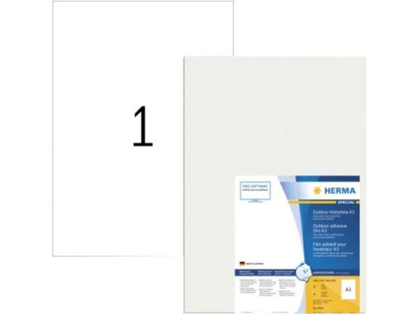 HERMA 9544, Valkoinen, Suorakulmio, A3, Universaali, Polyeteeni, Matta
