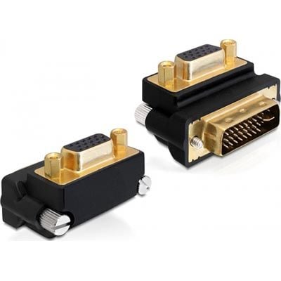 Delock - VGA-adapter - HD-15 (VGA) (hunn) til DVI-I (hann) - 270°-kontakt