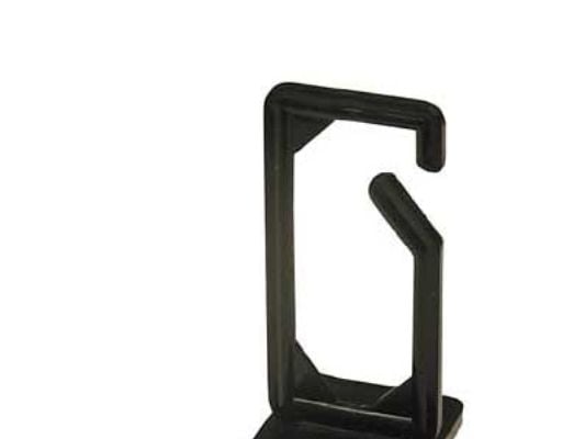 Kabelhenger, skrufeste, 13x43x89mm, plast, sort