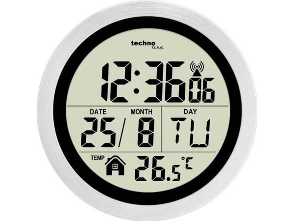 Technoline WT 3005, Vegg, Digital clock, Sirkel, Sort, Hvit, Voksne, AAA Mignon LR03