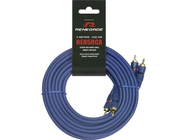 Renegade REN5RCA, 2 x RCA, Hankjønn, 2 x RCA, Hankjønn, 5 m, Blå