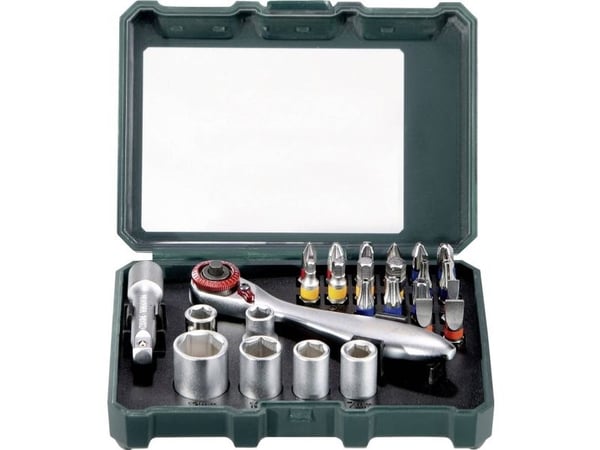 Metabo 626701000, Drill bit set, Chromium-Vanadium Steel (Cr-V), Rustfritt stål, 26 stykker, Phillips, Pozidriv, Spor/slot, Torx