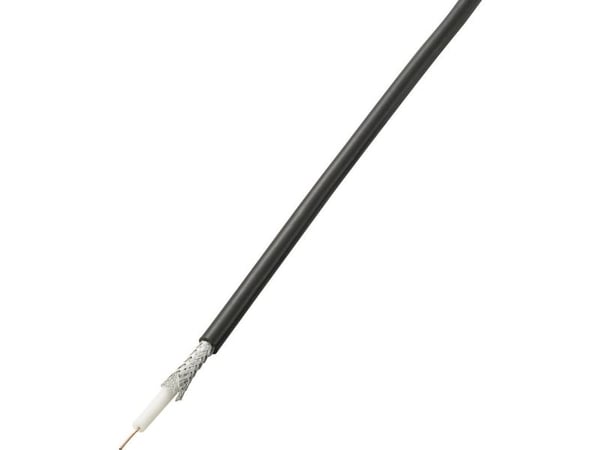 TRU COMPONENTS 1572737 Koaksiaalikaapeli Ulkohalkaisija: 5 mm RG58 75 Ω 52 dB Musta 25 m