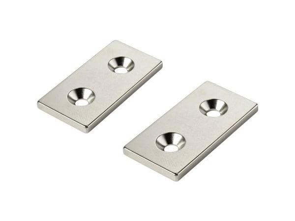 TRU COMPONENTS W40L20T3-2M4 permanentmagnet rektangulær 40 x 20 x 3 mm N35, maks grense temp. 80 °C