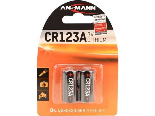 Ansmann 1510-0023, Engangsbatteri, CR123A, Lithium, 3 V, 2 stykker, 1500 mAh