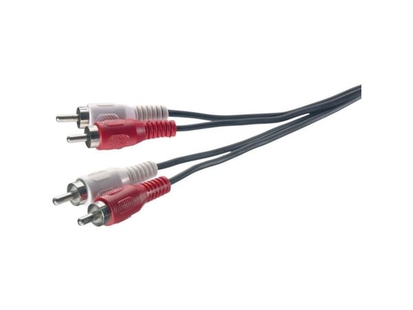 SpeaKa Professional SP-1300364, 2 x RCA, Hankjønn, 2 x RCA, Hankjønn, 1,5 m, Svart, Rød, Hvit