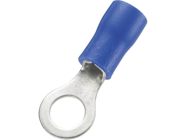 TRU COMPONENTS 1572136 Rengasmainen kaapelinsokka Poikkileikkaus (max.)=2,50 mm² Reiän halkaisija =5,2 mm Osittain eristetty Sininen 100 kpl