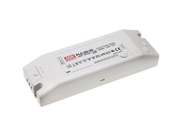 MEAN WELL PLC-60-12, Strømforsyning, Hvit, Plast, LED EN 61347, 60 W, 90 - 264 V