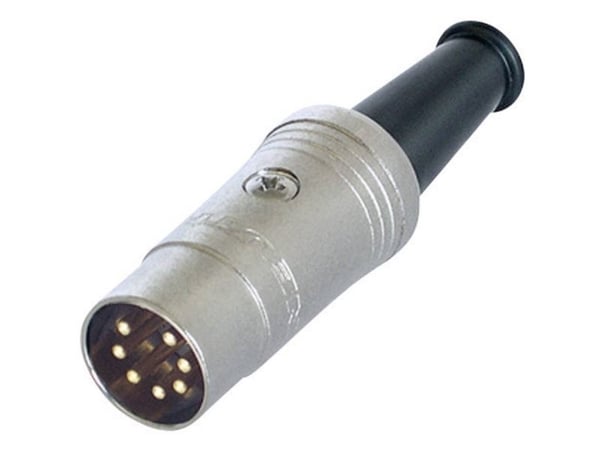Rean AV NYS323G DIN rundkontakt stift, rett pol: 7 svart, 1 stk