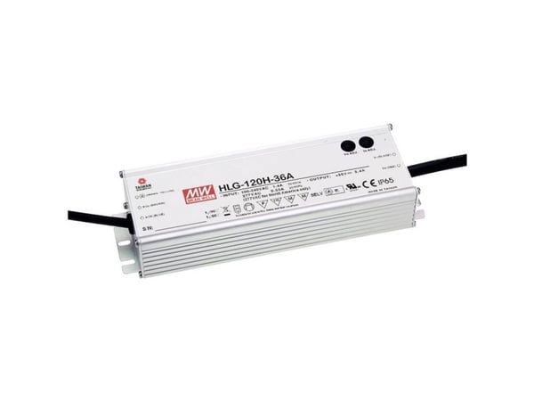 MEAN WELL HLG-120H-12A, 120 W, IP65, 62000 timer, 90-305 V, 47 ~ 63 Hz, 1.4 / 115VC, 0.6 / 230VC, 0.55 / 277VC
