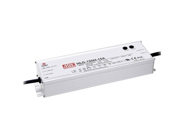 MEAN WELL HLG-150H-24A, 151,2 W, IP65, 90 - 305 V, 47 / 63 Hz, 0.7 - 1.7 A, 6,3 A