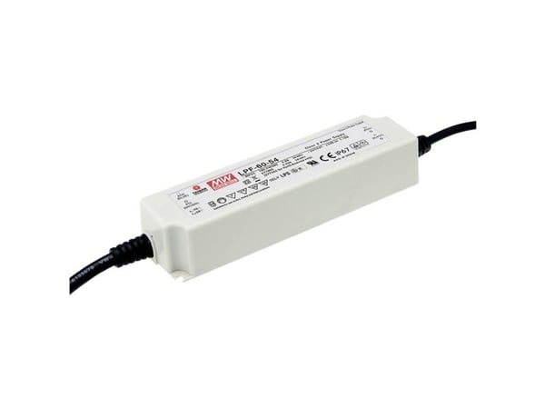 MEAN WELL LPF-60-12, 60 W, IP67, 50000 timer, -40 - 80 °C, 90 - 305 V, 47 - 63 Hz