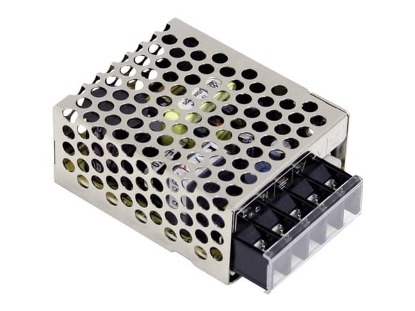 MEAN WELL RS-15-12, 15,6 W, 85 - 264 V, 47 - 63 Hz, 0.25 - 0.35 A, 70 ms, 81%