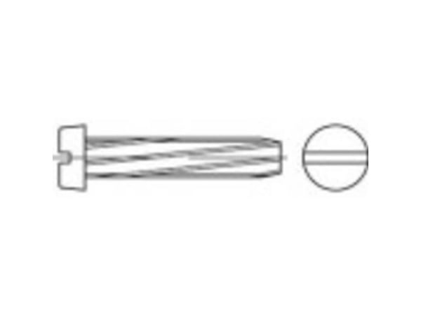 TOOLCRAFT 141715 plateskruer M4 25 mm slisset DIN 7513 stål galvanisert, 1000 stk